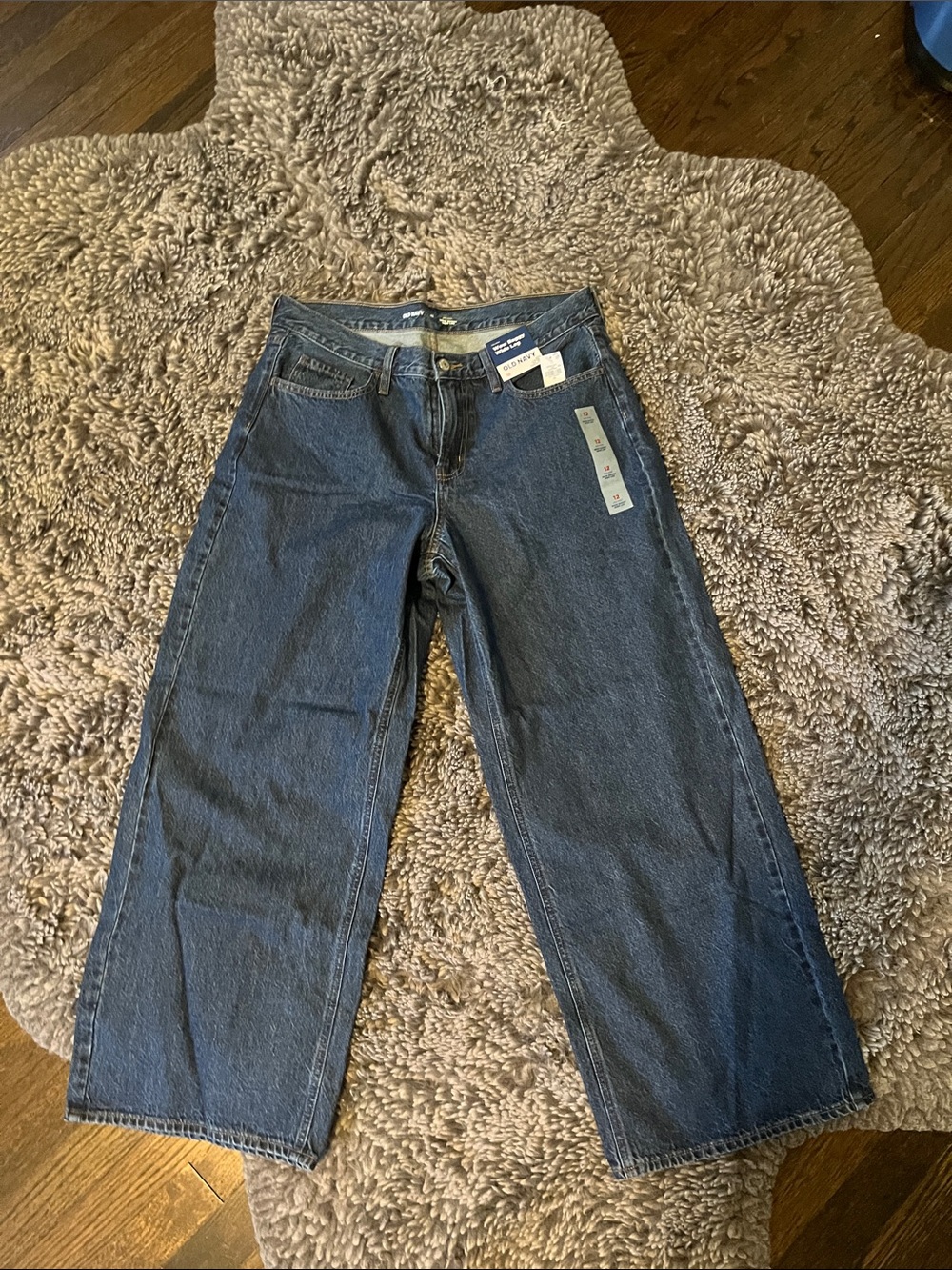 OLD NAVY NWT Wow Baggy Wide Leg Dark Wash Jeans 12R